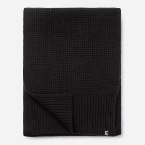 Everlane Felted Merino Waffle-Knit Scarf Black One Size Unisex Womens Mens Scarf